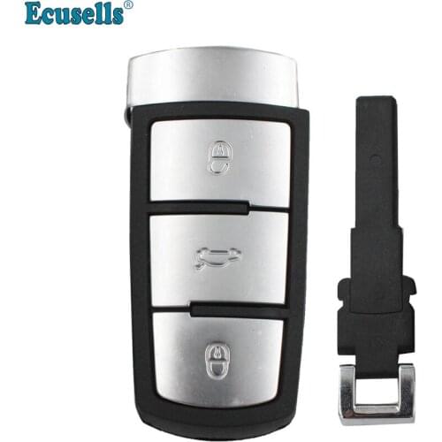 3 buttons smart remote key shell case fob for Volkswagen VW Passat B6 CC Magotan with plastic HU66 blade