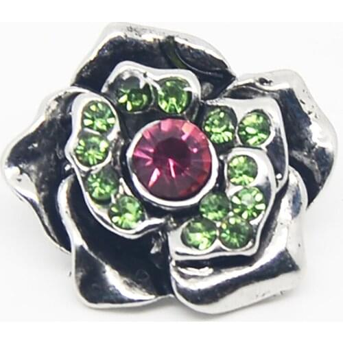 Beautiful Rhinestones Snap Button Charm Bracelet for 18MM Snap Button