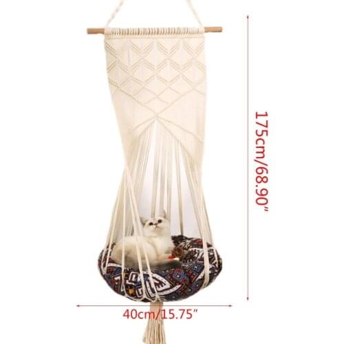 Cool Hammock Summer for Cat with Hook Swing Hanging Cat Weave Bed for Small/Middle Size Cats Relaxing Bed