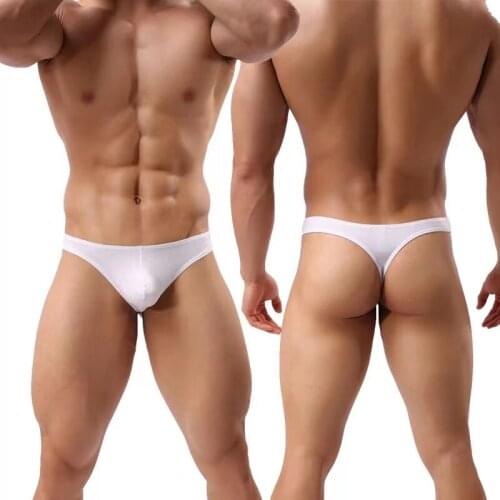 1pcs Mens Fashion Mens Underwear Mens Underwear Sexy Comfortable Breathable Thong Ice Silky Breathable Tight Thong Shorts