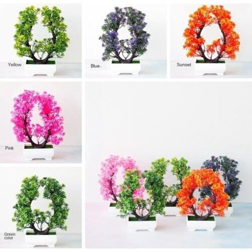 New Artificial Bonsai Tree Party Plant Fake Flower Green Plant Simulation Pot Plant Wedding Home Decoration Hotel Garden Decor