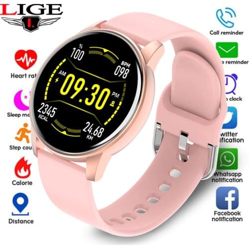 LIGE New ladies Sports Smart Watch Men And Women Fitness tracker Heart RateBlood Pressure Function Smartwatch For iPhone Android