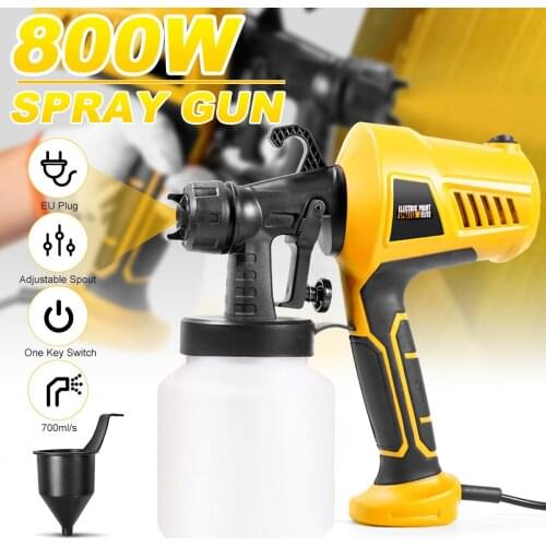 800W Spray Gun High Power Electric Paint Sprayer Airbrush Gun 4 Nozzle & 700 ml Large Capacity HVLP Easy Spraying