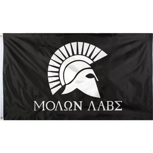 Yehoy hanging 90*150cm Greek Spartan come and take it Molon Labe Flag For Decoration