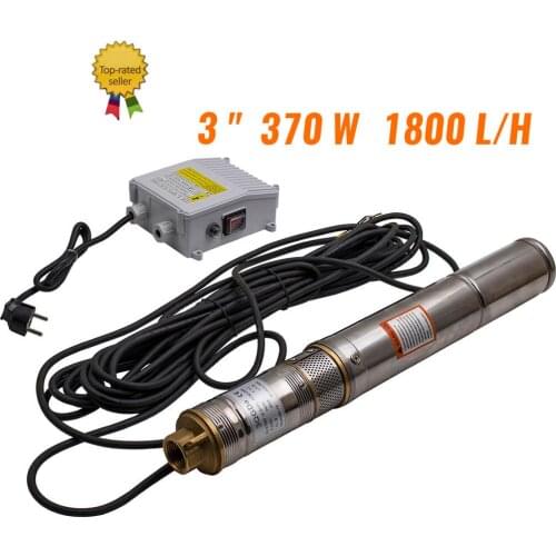 3” 370 W Borehole Deep Well Water Submersible Electric Utility Pump 15m Cable
