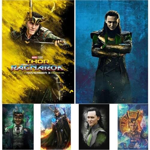 Marvel Movie Poster Disney Loki Character Painting TV Series Oil Canvas Painting Home Decoration Cafe Decoration Painting