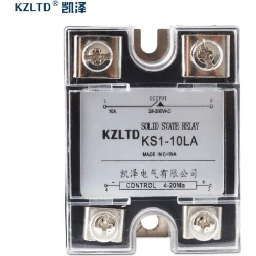 4-20MA to AC Voltage Regulator SSR-10LA Single Phase Solid State Relay 220V 10A Output 28~280V AC SSR Relay 10A KS1-10LA