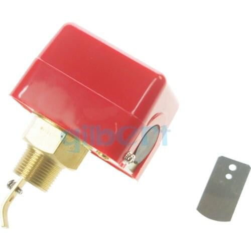 220V 3A 3/4" BSPP SPDT Water/Paddle Flow Switch Thread Connection Contacts Red