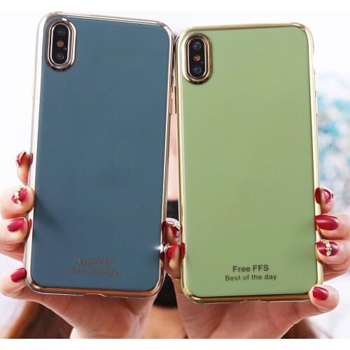 Luxury Silicone Plating Case For iPhone XS Max Lens Protection Bling Gold Soft Slim BacK Cover For iPhone X XR Fundas