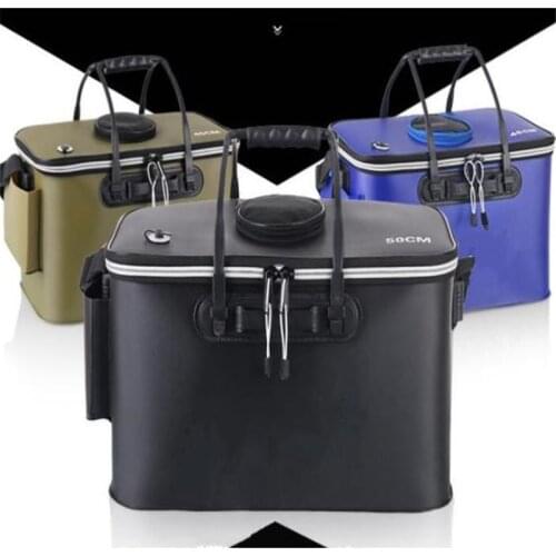 Fishing bucket folding portable camping fishing bags Camper new thick EVA loaded bucket live fish box outdoor