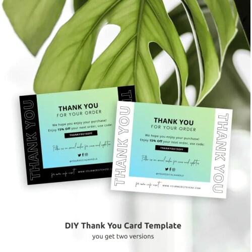Thank You Card Teal Gradient