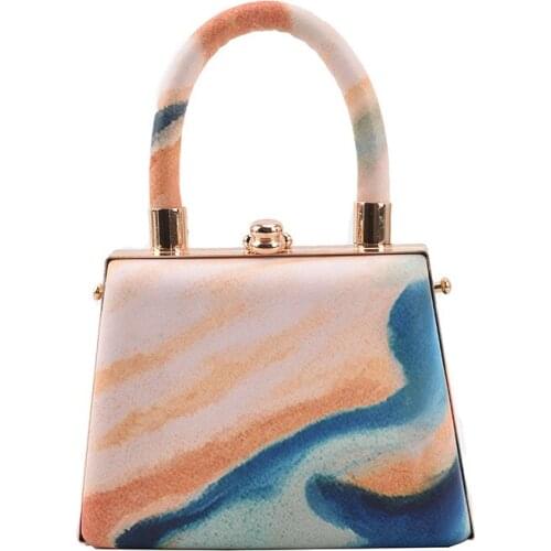 2021 ZA New Sweet Mini Pillow-shaped Handbag Japanese Summer Printing Landscape One-shoulder Messenger Handbag Clutch Designer
