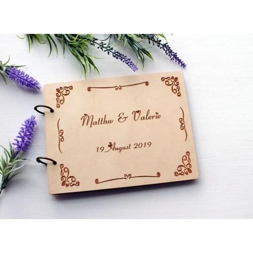 Wedding Guestbook Personalised Wooden Guest Book Rustic Wedding Guest book