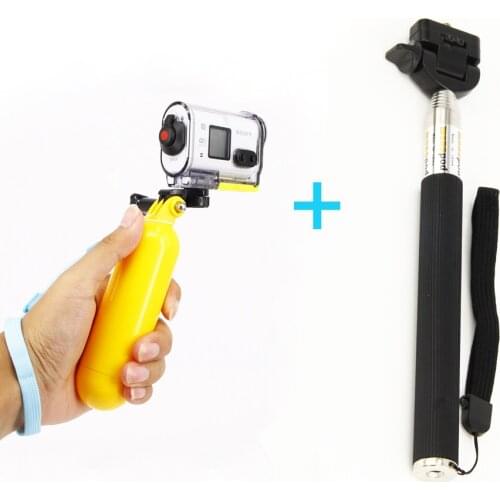 Floating Grip Extended Monopod For Sony FDR-X3000V X1000 HDR-AS300v AS200V AZ1 AS100V As50 As30v Action Cam Accessories Kits