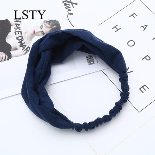 Women Girls Hair Bands Solid Headbands Retro Cross Turban Bandage Bandanas HairBands Hair Accessories Headwrap