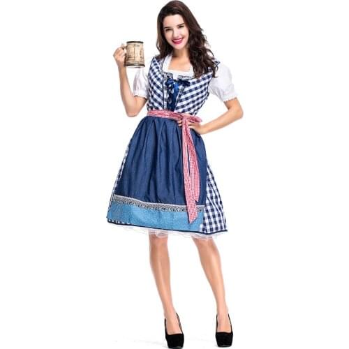 Women Traditional Bavaria Oktoberfest Dirndl Dress Beer Wench Beer Maid Girl Costume