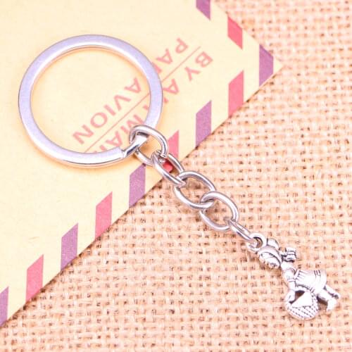 20pcs New Fashion Keychain 21x11mm little red hat girl Pendants DIY Men Jewelry Car Key Chain Ring Holder Souvenir For Gift