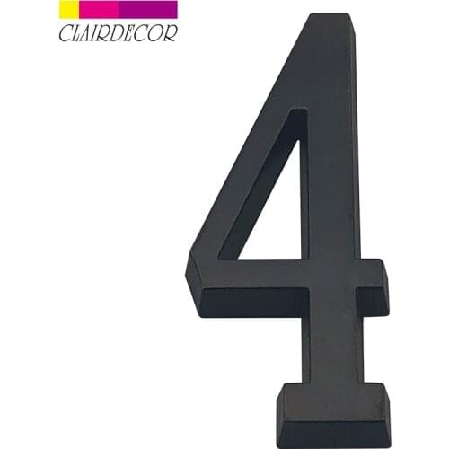 4 in 101mm House Number Door Address Number Sticker Or Screw Mounted Zinc Alloy Satin Nickel Mailbox Address Sign #0-9