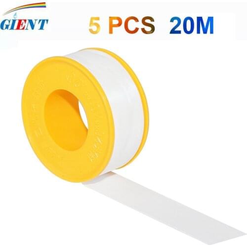 5Rolls /20M PTFE Thread Tape Roll Plumbing Plumber Fitting for Water Gas Thread Joint Pipes Seal Plumbing Fitting Plumber Tools