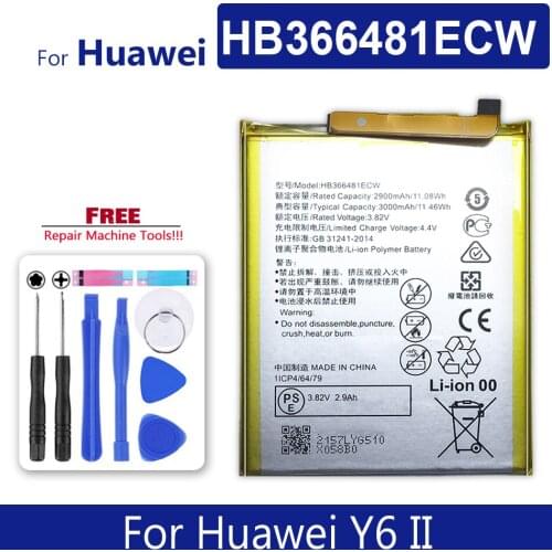 HB366481ECW Phone Battery For Huawei Y6 II Y6ii Phone Bateria + Free tool