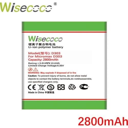 Wisecoco Battery For Micromax D303 D 303 Cell Phone Repair Replacement + Tracking Number