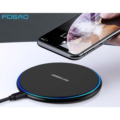 FDGAO Qi 10W Wireless Charger For iPhone 11 Pro 8 X XR XS Max QC 3.0 Fast Charging for Samsung S10 S9 Note 9 10 Quick Charge Pad