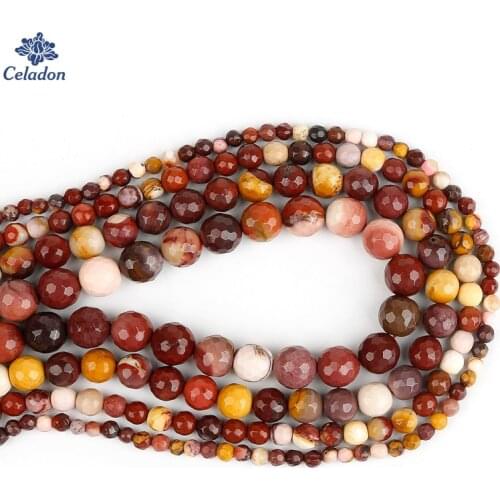 4 6 8 10mm Faceted Round Ball Natural Stone Beads for Jewelry Making DIY Necklace Bracelet Earring Findings Egg Yolk