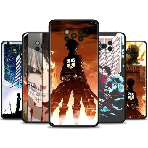 Case For Xiaomi 11X Pro 9 SE 8 Lite 11 Ultra 11i 10T 9T 9 Lite Cover for MI Note 10 CC9E Shell Attack on Titan Anime Japanese
