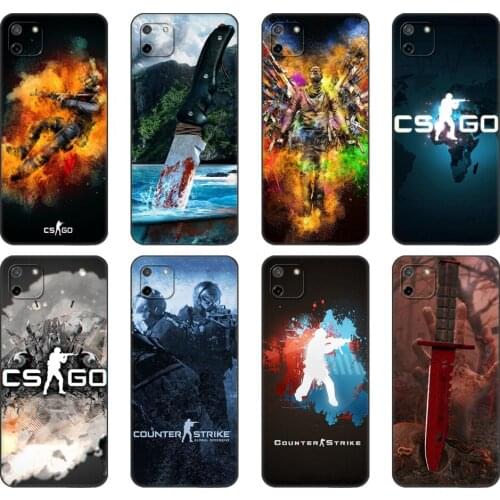 Black tpu Case For OPPO Realme C11 Case For Realme C 11 RealmeC11 Back RMX2185 Case Cover Bumper Cs Go Logo