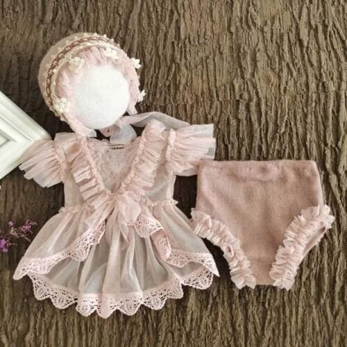 Baby Hat Romper Jumpsuit Short Pants Newborn Photography Props Infants Outfits