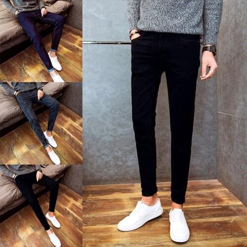 Streetwear Mens Ripped Biker Jeans Home MenS Fashion Motorcycle Slim Fit Casual Daily Moto Denim Pants Joggers Skinny Men