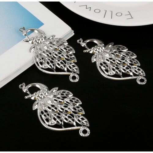 5pcs/lot Peacock Filigree Wraps Connectors For Jewelry Making DIY Accessories Pendant