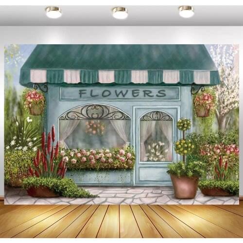 Old Oil Painting Flowers Shop Backgrounds For Photography Newborn Baby Shower Kids Pets Dog Portrait Photography Backdrops Home