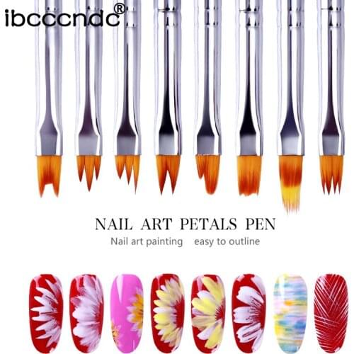 Hot Selling Flower Pen Manicure Brush Fluoresent Marker Sawteeth Pen Manicure Implement Currently Available Makeup Gift