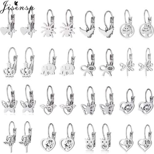 Jisensp Cute Small Animal Butterfly Stud Earrings 2019 Korean Stainless Steel Jewelry Earing Women Everyday Jewelry oorbellen