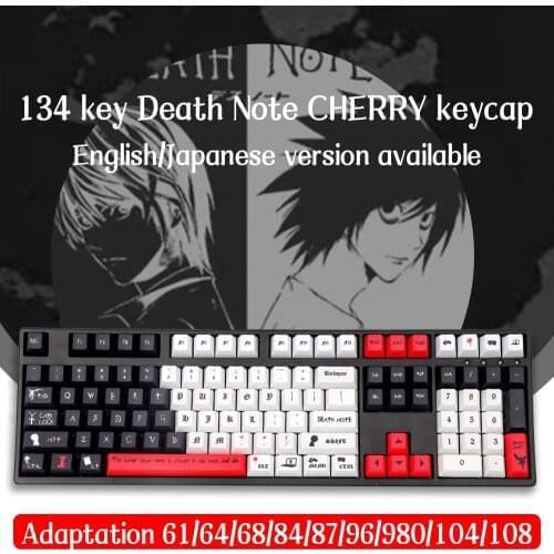 Death note Keycaps Cherry Profile Dye Sub PBT Keycap For Cherry MX Switch 61/87/104/108Mechanical Keyboard