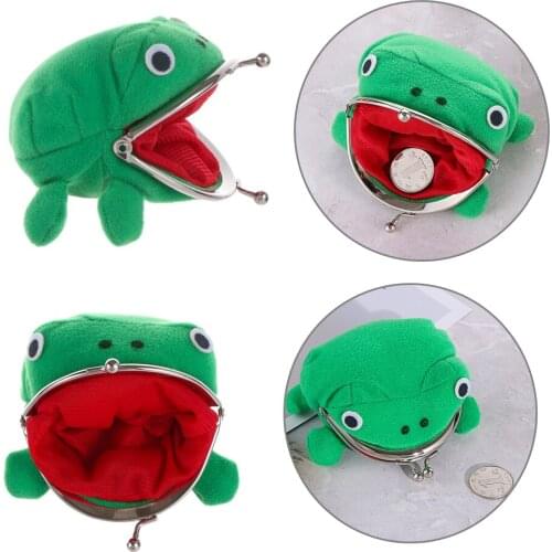 Cute Frog Coin Purse Cosplay Props Frog Wallet Anime Cartoon Manga Flannel Coin Holder Lovely Animal Pocket Mini Storage Bag