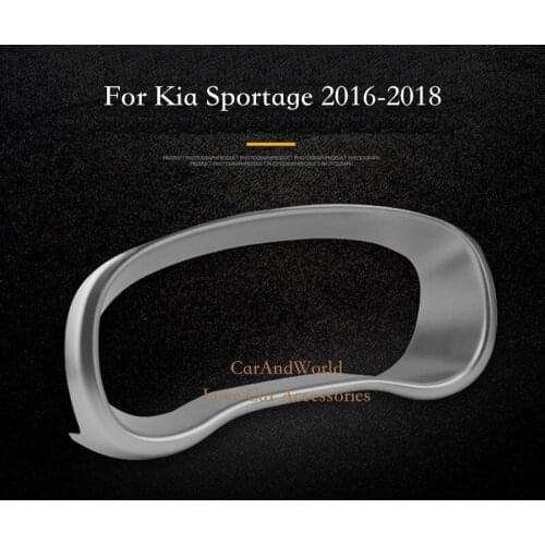 For KIA Sportage 2016 2017 2018 Central Dashboard frame Cover Interior Console Instrument Speedometer Trim Chrome Car Accessory