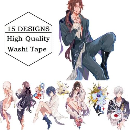 18 Designs Washi Tape Cartoon Scenery Girls Planner Japanese Adhesive DIY Masking Paper Label Stickers Diary Scrapbooking Gift