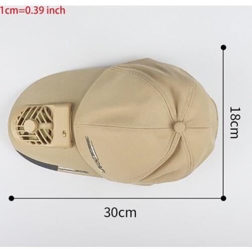 F3MD Summer USB Charging Fan Baseball Letters Print 2 Speed Adjustable Peaked Hat