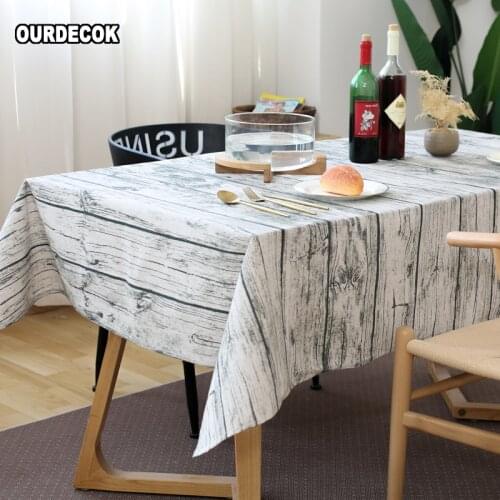 Linen Tablecloth Ldyllic Retro Waterproof Oilproof Thick Rectangular Wedding Dining Table Cover Tea Table Cloth