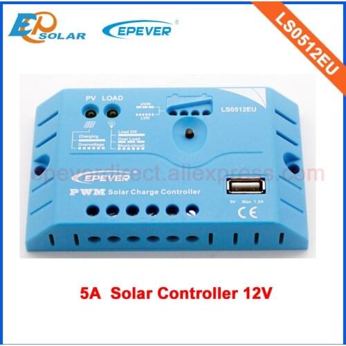 LS0512EU 5A EPEVER PWM Solar Controller 12V battery charging work small system for home panels with USB output