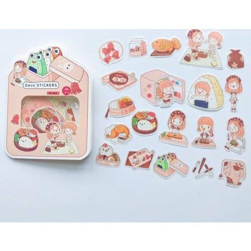 20 pcs/Pack Cute Girls Luch Meals Moon Decorative Sticker DIY Sticker Stick Label