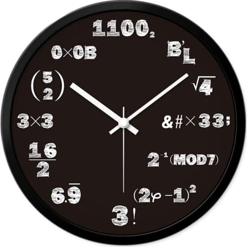 Classroom math formula wall clock living room creative bedroom silent clock quartz clock creative personality simple wall clock