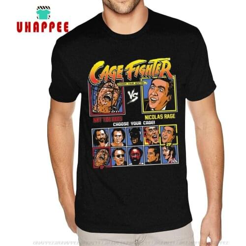 Cheap Custom Cage Fighter Not The Bees Vs Nicolas Rage Choose Your Cage Tshirt for Men Short Sleeve Cotton Black Crew Tee Shirts