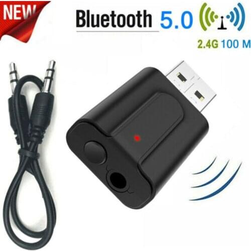NEW 2in1 USB Wireless Audio Adapter Bluetooth 5.0 Audio Music Adapter Dongle Receiver Transmitter 2.4G for TV Laptop PC Car