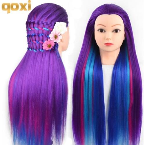 Qoxi Professional training heads with long thick hairs practice Hairdressing mannequin dolls hair Styling maniqui tete for sale