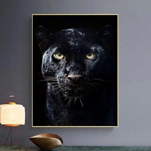 Black Panther Animal Canvas Posters and Prints Wall Art Canvas Painting Modern Decorative Picture for Living Room Home Decor