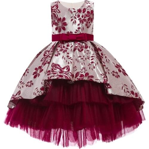 Flower Vintage Embroidery Baby Girls Dress Birthday party Clothing Tutu Party Elegant Wear Girls Princess Dress Kids Vestidos