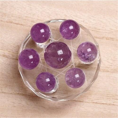 Natural amethyst quartz Crystal gemstone sphere grid seven star array meditation reiki healing chakra purple crystal ball